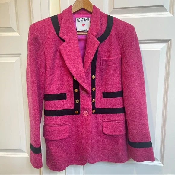 Moschino Pret-A-Porter VINTAGE Magenta Pink Wool Blazer